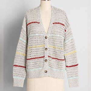 ModCloth Times Around the Campfire Crochet Cardigan Size 1X